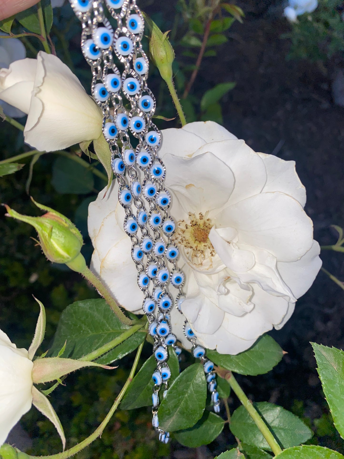 Light Blue Evil Eye Bracelet | Stainless Steel