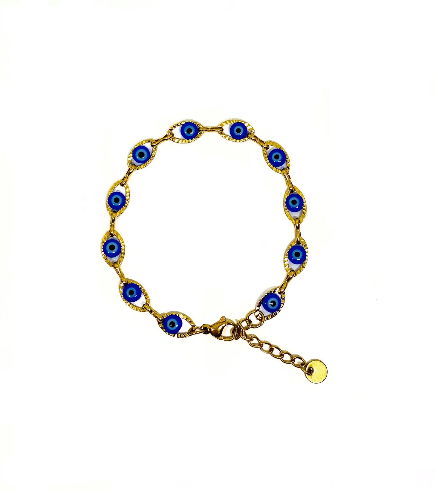 Blue Evil Eye Bracelet | Stainless Steel 18K Gold Plated