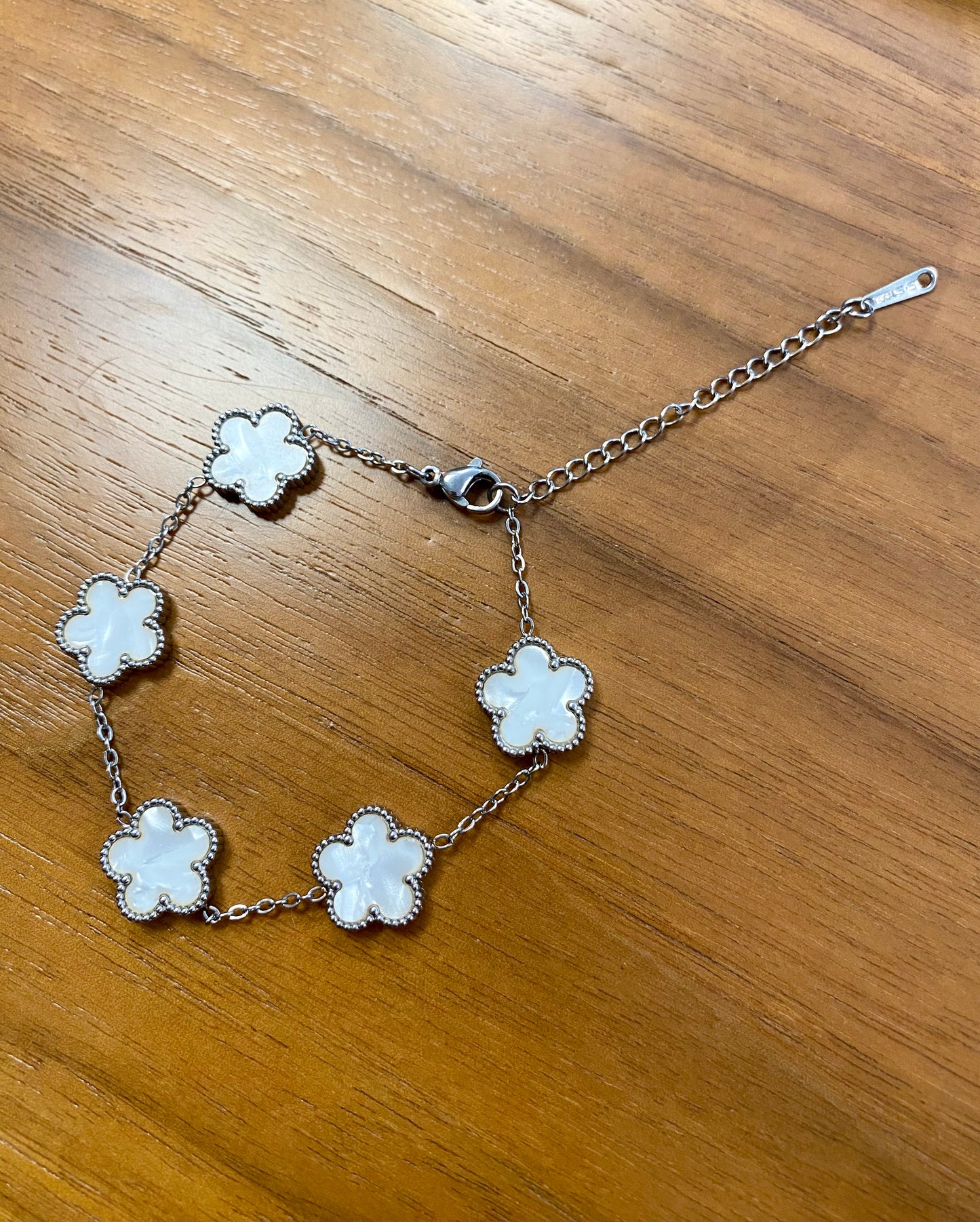 White Clover Bracelet | Stainless Steel