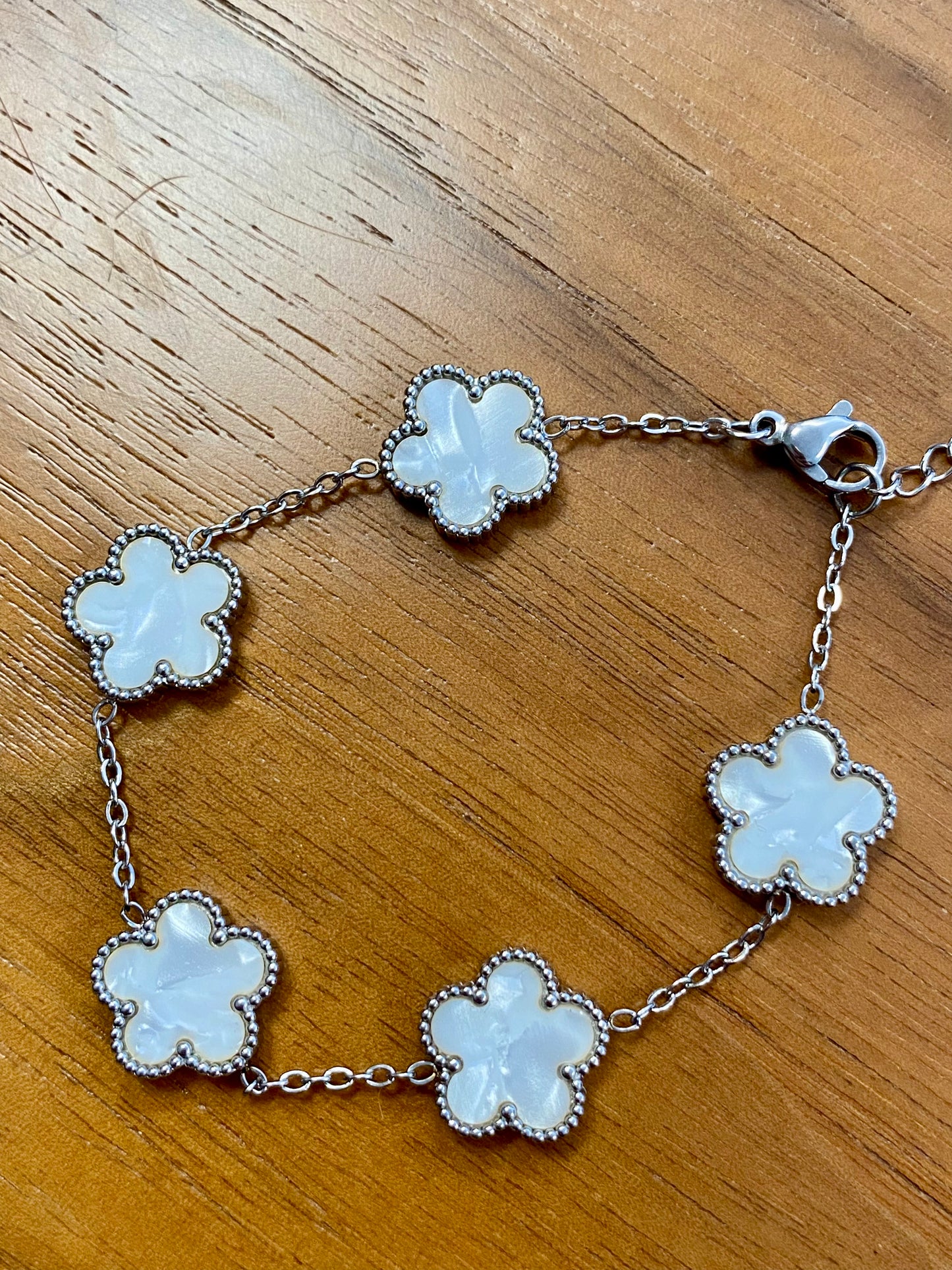 White Clover Bracelet | Stainless Steel