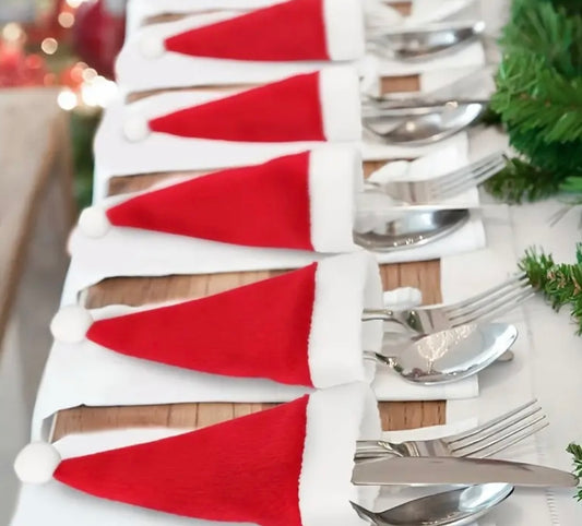 Santa Hat Cutlery Holders